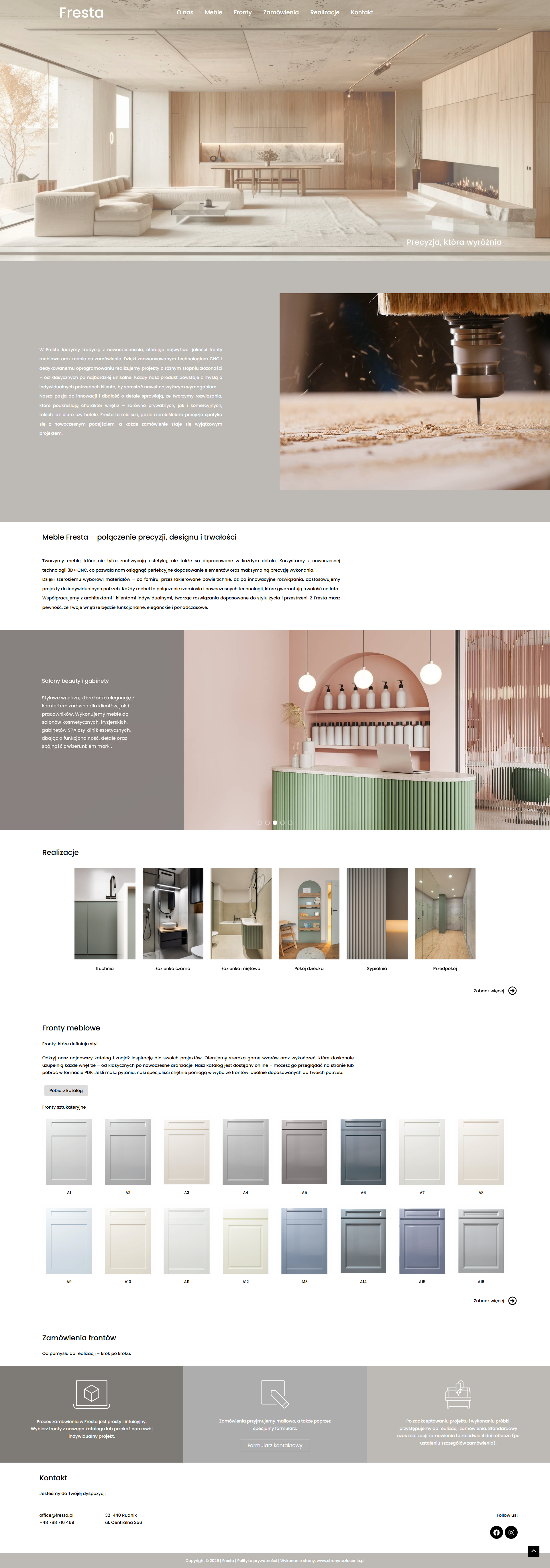 Strona internetowa dla producenta frontów meblowych na WordPress