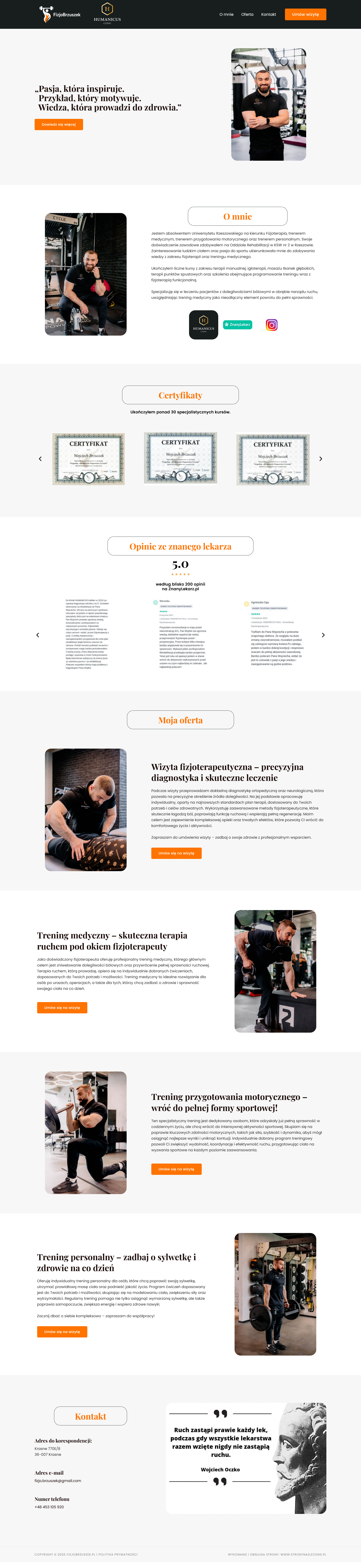 Fizjoterapeuta Wojciech Brzuszek Rzeszów Krasne